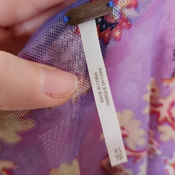 Free People Floral Mesh Blouse XS - Picture 5 of 8